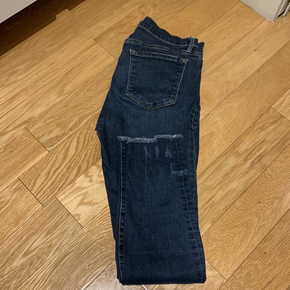 FRAME DENIM LE SKINNY DE JEANNE CROP DARK BLUE JEANS - Picture 6 of 7